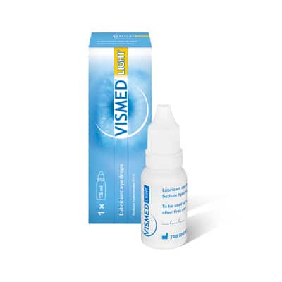 VISMED LIGHT eye drops for dry eye with hyaluronic acid from TRB Chemedica Packshot